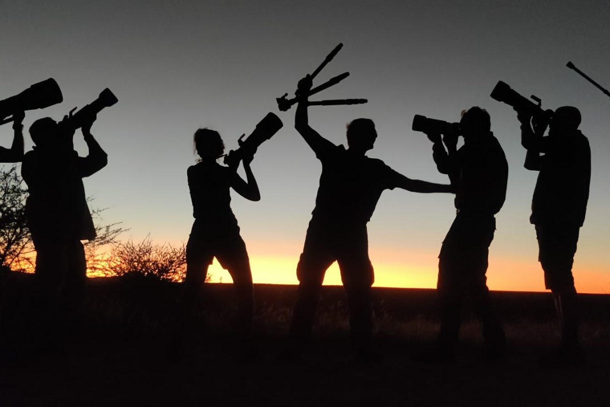 Silhouettes groupe photographes